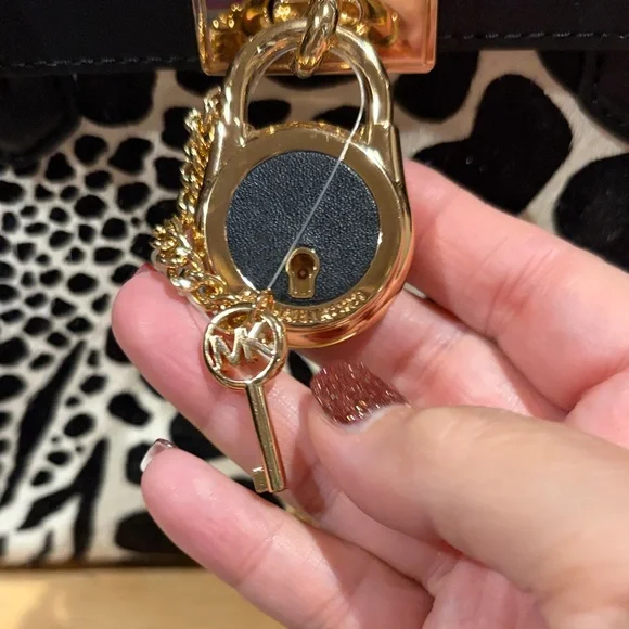 Michael Kors Black and White Patterned Calf Hair Small Satchel. - Picture 3 of 12